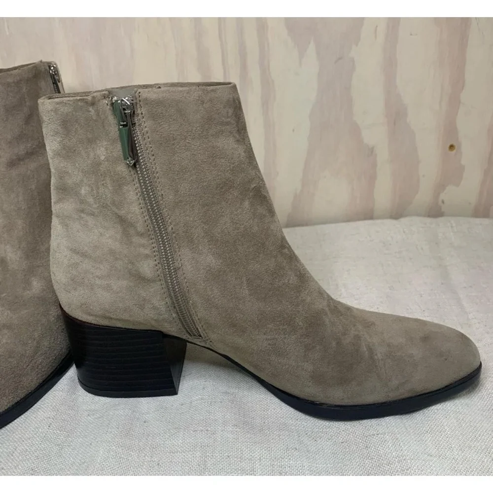 Sam Edelman Womens Ankle Boots Size 9M Light Gray Suede Block Heel Side Zipper - Picture 7 of 7
